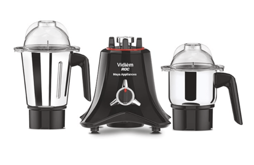 Vidiem Mixer Grinder 566 A ROC (Black) | Mixie grinder 1500 watt+ 2 Leakproof Jars with self-lock for wet & dry spices, chutneys & curries | 1 Year Warranty | mixer grinder